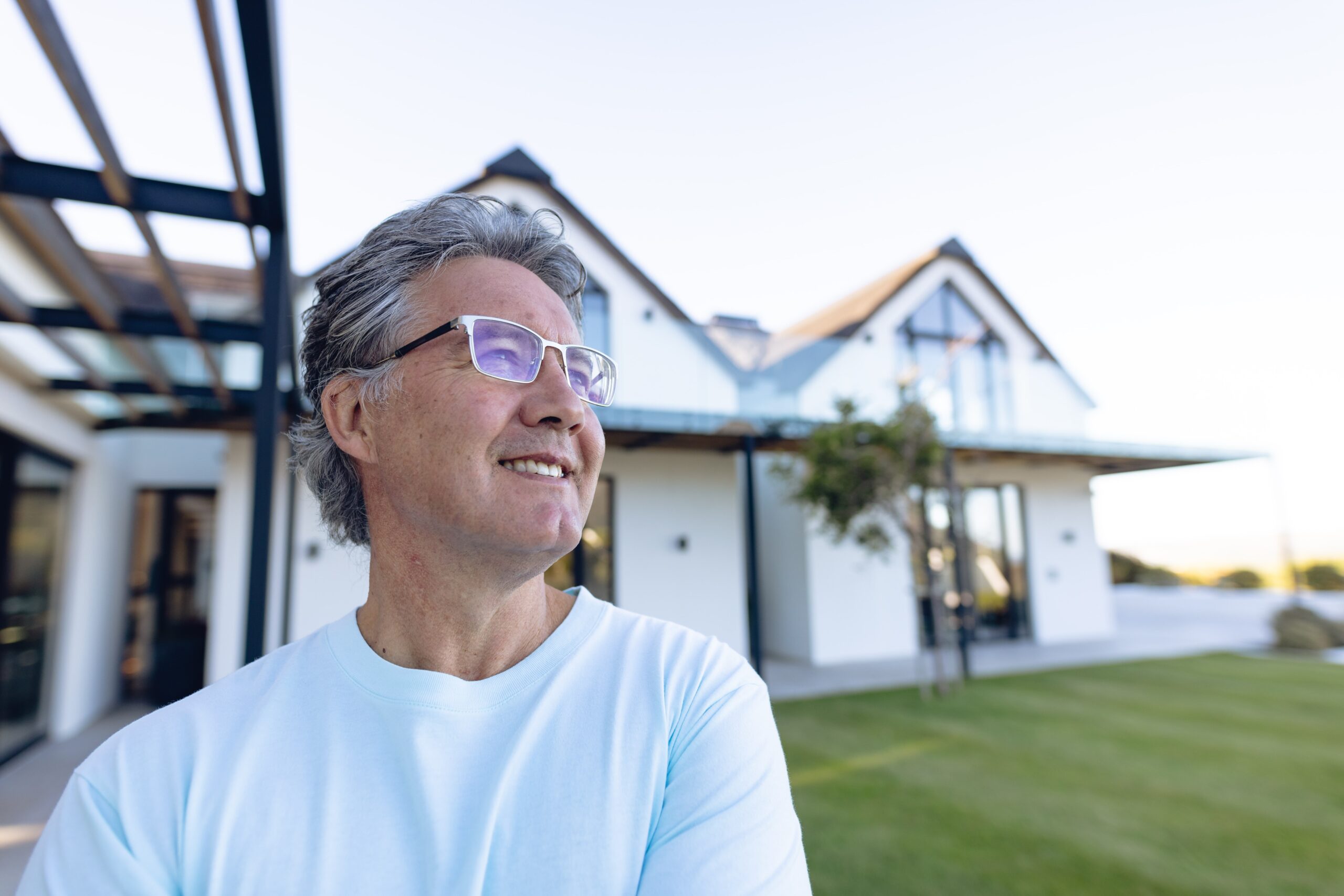 smiling senior wearing eyeglass